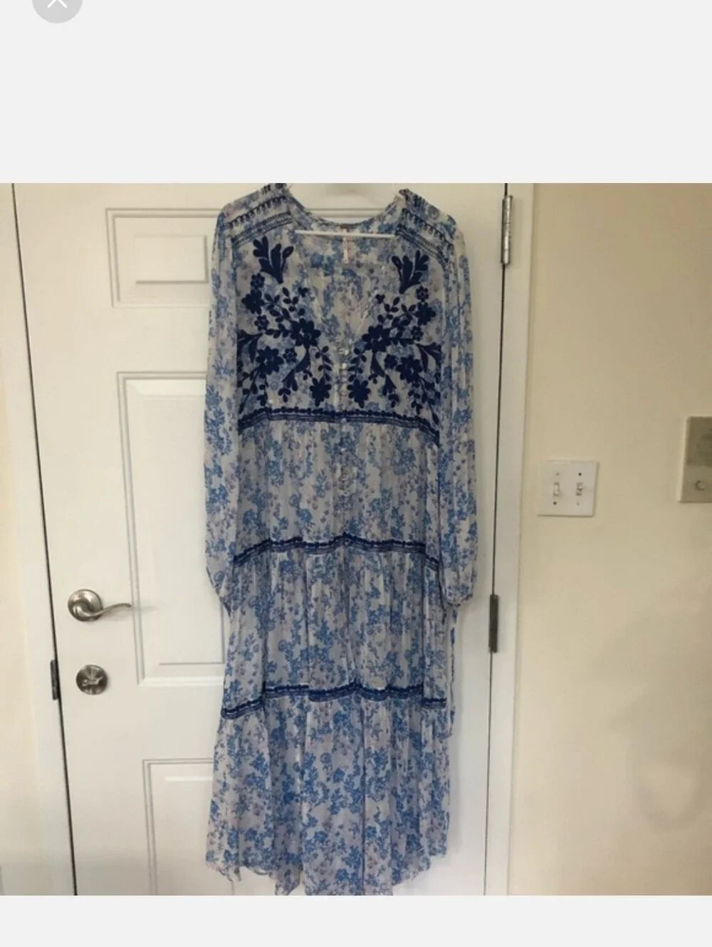 Call On me Embroidered Maxi Top Rare Blue - Picture 5 of 7